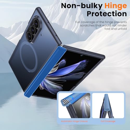 Image of WRJ for Samsung Galaxy Z Fold 7 Case Built-in Screen Protector,Blue