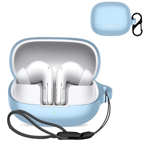For Xiaomi Buds 5 Pro �p �P�[�X �J�o�[ �yNOUKAJU�z ���C�����X �C���[�z�� �V���R�� �ی�P�[�X �i�J���r�i�t��+�X�g���b�v�t�� �j �����h�~ �L�Y�h�~ �ϏՌ� �����[�d�\ �h�� �h�o (�X�J�C�u���[)