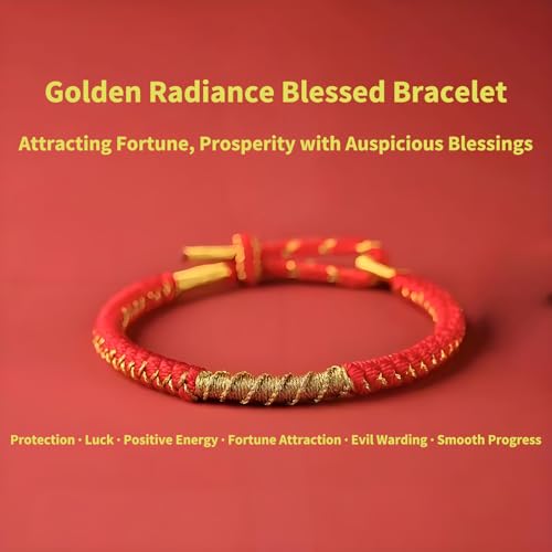 Pulsera de cuerda tibetana ajustable roja unisex miniatura 2