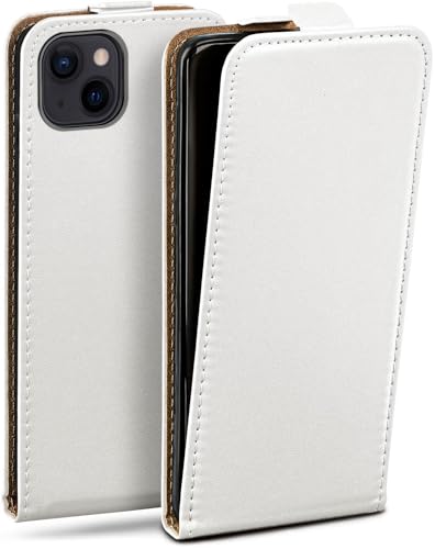 Étui iPhone 13 similicuir blanc moex haut de gamme avec clapet de protection intégrale