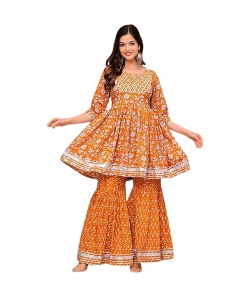 Sharara costume Anarkali brodé pour femme tenue fluide confortable