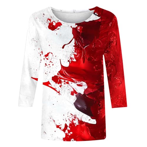 Image of Fourth of July Shirts for Women 3 /4 Sleeve Summer Tops American Flag Print T Shirt Patriotic 4th of July Shirts 2025