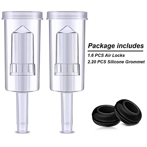 Kvsert Airlock Set For Fermentation, 20 Pieces Silicone Grommets And 6 Pieces Plastic Airlock For Preserving, Making Wine, Fermenting Sauerkraut, #TOP5