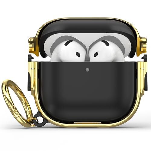 Image of Maxjoy for AirPods 4 Case, Clear AirPod 4th Generation Case Protective Soft Cute AirPod 4 Cover for Women Girly with Keychain for AirPods 4 Cover 2024,Gold /Black