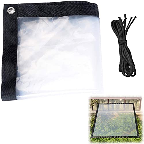 Lona Resistente a La Intemperie y Plegable Tela De Plástico Espesante Impermeable Lona Transparente con Ojales Tejado para Plantas Invernales con Cuerda para Balcón Terraza Jardines Invernaderos Cover