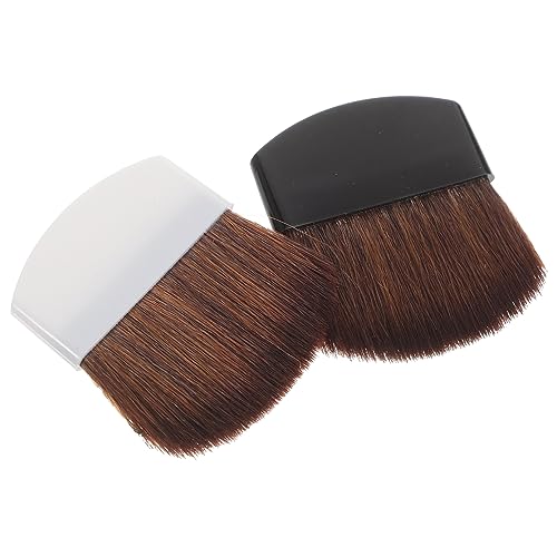Pinceau à fond de teint portable LIFKOME et pinceau poudre visage pour maquillage quotidien x2