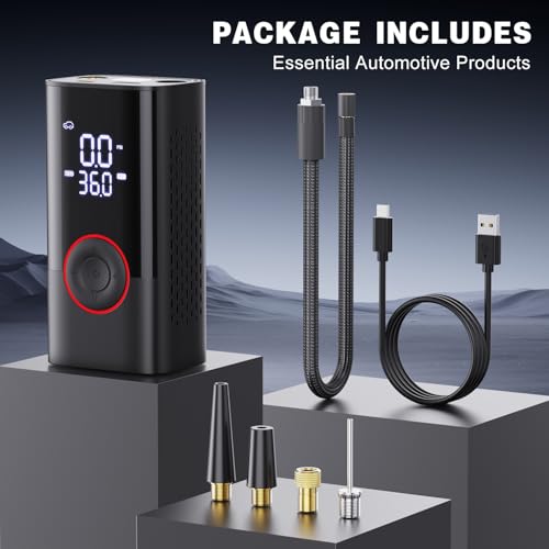 Tire Inflator Portable Air Compressor - Portable Cordless Mini Air Pump with Digital Pressure Gauge, 150PSI 3X Fast Inflation and Auto Shutoff Function Tires Pump for Cars - Image 8