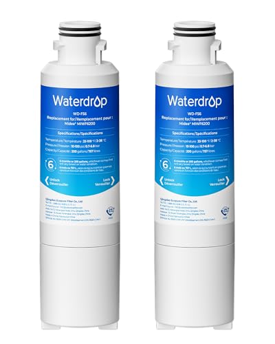 Image of Waterdrop MIWF6200 Refrigerator Water Filter, Replacement for Midea® MIWF6200 Twist-in, Sharp SJWF200, SJG2254FS, Zline® MIWFT2100, Midea® Side-by-side Refrigerator Water Filter, 2 Pack