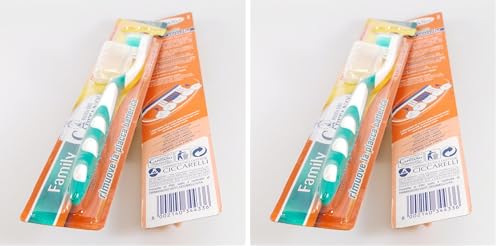 Pasta del Capitano Family Spazzolino, Forte, Colori assortiti, 1 unità (Confezione da 2)