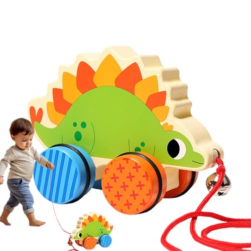 yanzisura Coche de Empuje de Animales, Coche de Empuje de Animales y Marcha | Vehículos sensoriales de dragón de Madera | Vehículo Push and Go, Juguetes para vehículos para niños, Juguetes para