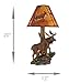 North American Bull Moose Table Lamp with a 12-Inch Diameter Forest Print Shade- Wildlife Decor - Perfect for Living Rooms, Cabins, and Bedrooms - 20 Inches Tall