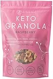 Keto Hana Raspberry Breakfast, Snacking Granola, Just 2g Net Carbs, High Protein, Healthy Keto Diet Granola (Four 300g/0.6lbs Bags)