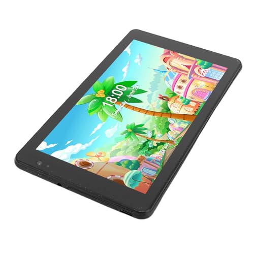JTLB 7in Tablet Toy 1024x600 HD Screen 5G WiFi Wifi6 3500mah Battery for Android 14 with Drop Proof Case 2 Camera (Pink)