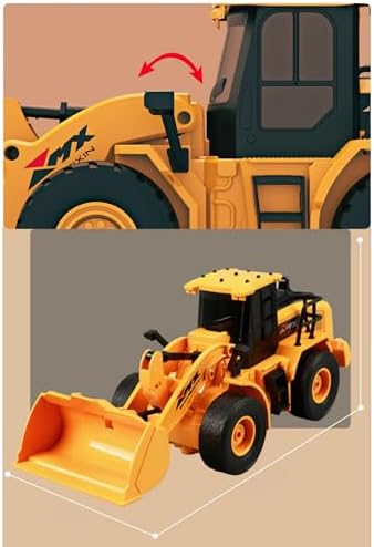 Uzaktan Kumandalı 40 MHz Tam Fonksiyonlu Rc İş Araçları Led Işıklı Kepçeleri, Damperi ve Vinç Hareketlidir (Kule Vinç-Kepçe-Bulldozer-Kamyon) (Bulldozer) - Görsel 4