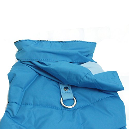 Gooby - Wind Parka, Fleece Lined Small Dog Jacket Coat Sweater With Water Resistant Shell And Leash Ring, Blue, Small #TOP4