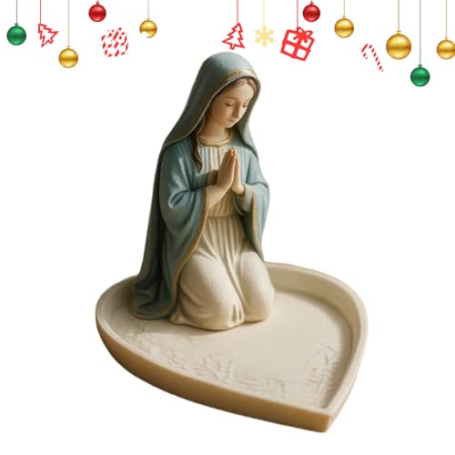Miniatura 9 de Porta De La Virgen María Organizador Artístico De Joyas Con Figuras, Soporte De Exhibición Católico Clásico Estatua Detallada Hecha A Mano Para Sala De Estudio, Tocador, Mesa, Capilla, Cer