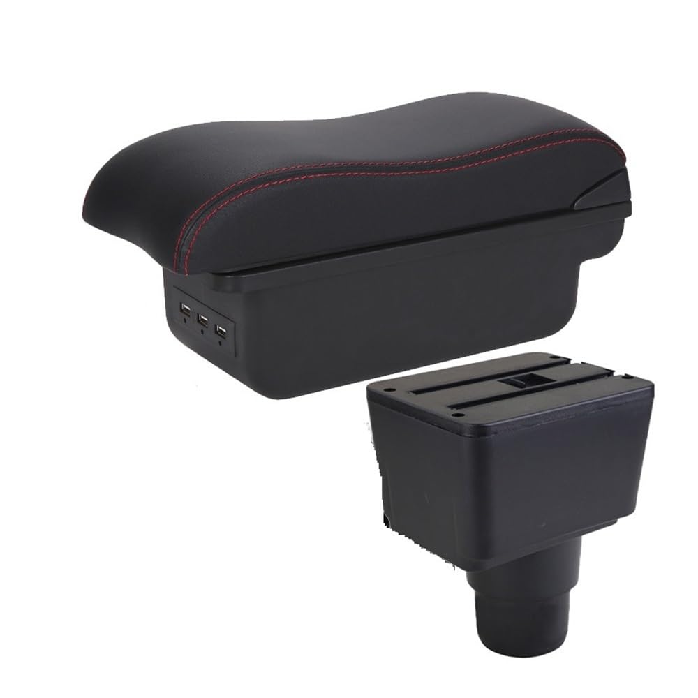 Aierdeyp B1 Black Red 3Usb Car Armrest Box For Ford For Ecosport 2018-2024