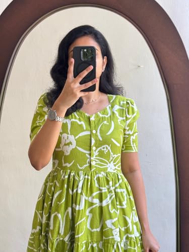 Image of NEW4U Women Printed Rayon Anarkali Kurta for Girls Regular Wear Long Kurti Gown