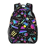 MANQINF Funny 80S 90S Pattern Backpack Casual Hiking Camping Travel Backpacks Lightweight Daypack Bag Women Men Bookbag