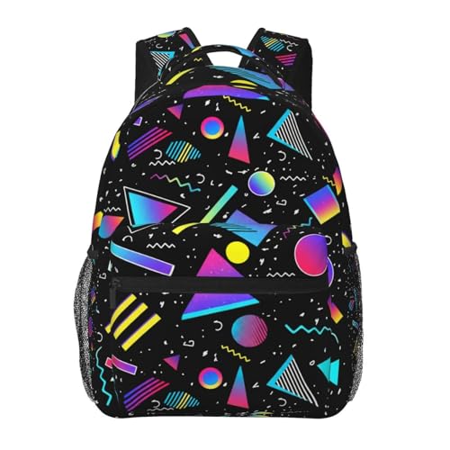 MANQINF Mochila divertida com padrão dos anos 80 anos 90, casual, caminhadas, acampamento, viagem, mochila leve para mulheres e homens, Estampa-a6, One Size, Mochilas Daypack