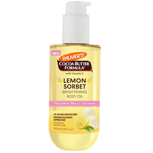 Palmer's Cocoa Butter Formula, Lemon Sorbet Body Oil (6.5 fl oz) | Hydrating & Brightening Oil, Lemon Extract, Vitamin C & E, 72-Hour Moisture, Citrus Creamy Fragrance, Dermatologist-Approved - image 1