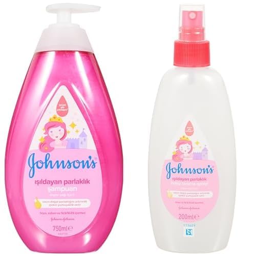 Johnson's Baby Işıldayan Parlaklık Argan Yağı Özlü Şampuan 750 mL+Johnson's Baby Işıldayan Parlaklık Kolay Saç Tarama Spreyi 200 mL