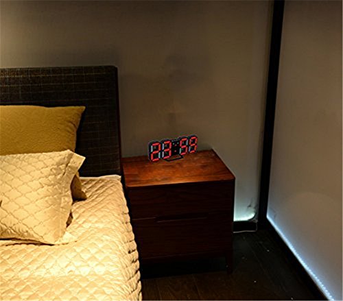 Trade® Led Desktop Alarm Clock With 3 Adjustable Brightness Levels Auto Dimmable Snooze Function Hanging Digital 3D Alarm Clock Plastic Clocks (Red) #TOP5