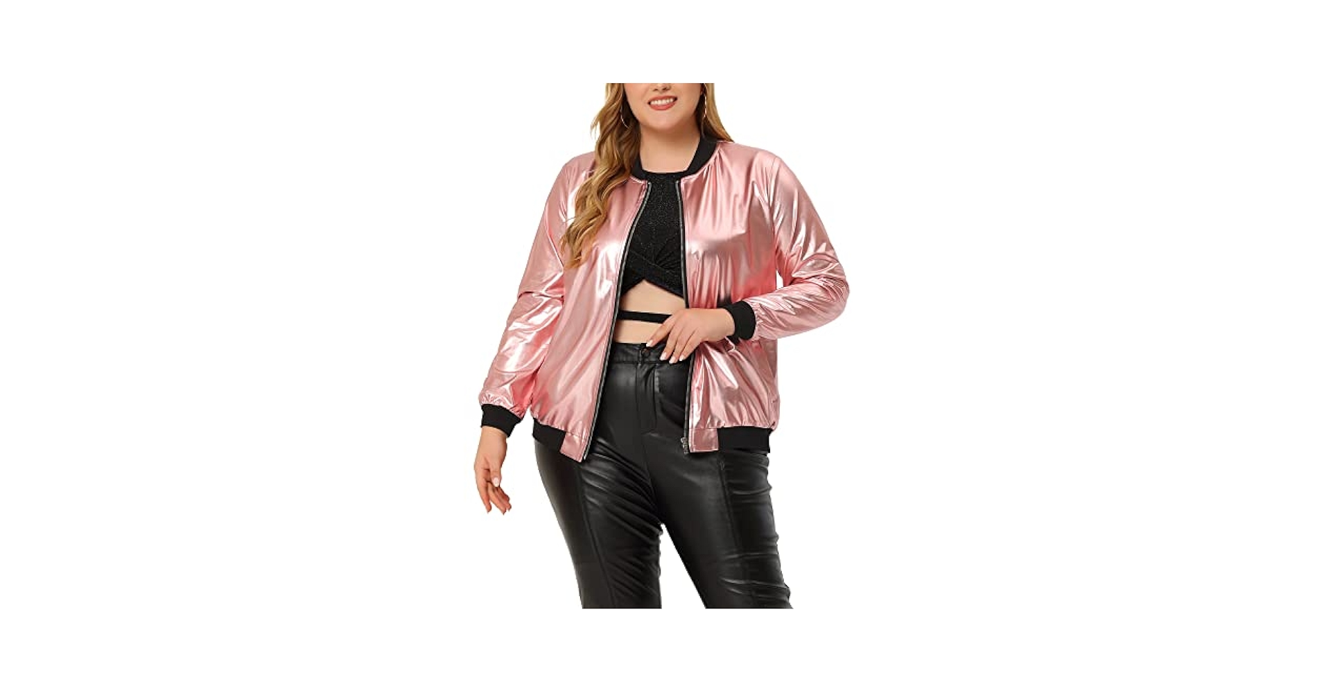Amazon.com: Agnes Orinda Women's Plus Size Metallic Jackets