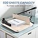 Guillotine Paper Cutter Heavy Duty 12 Inch, A4 Industrial Paper Cutter 500 Sheet Cutting Capacity, Double Safety Lock, Cutting Paper Trimmer for Home and Office, PVC, Cardboard and Leather Use