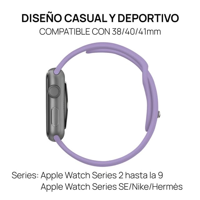 Bracelet Apple Watch design minimaliste nylon noir 44mm - 2