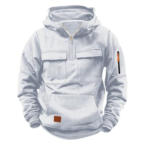 Sweat-shirt à capuche effet usé à poches multiples | Veste polaire garçon robuste