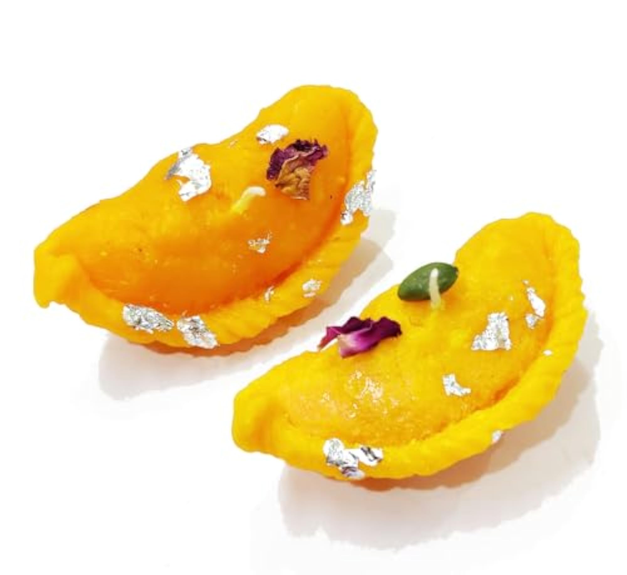 2 pc Set Diwali Decorative Gujiya Shape Soy Wax Candle