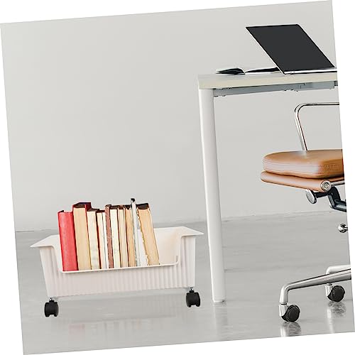 Boîte à livres à roulettes avec chariot roulant polyvalent en PP - 4