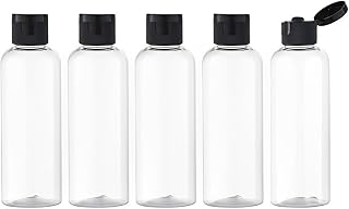 hunky dory 5pcs 100ml Empty Clear Plastic Bottles Refillable Travel Size Cosmetic Travelling Containers Small Leak Proof Squeeze Bottles with Black Flip Cap for Toiletries,Shampoo, Lotion.(Pack of 5)-picture-30