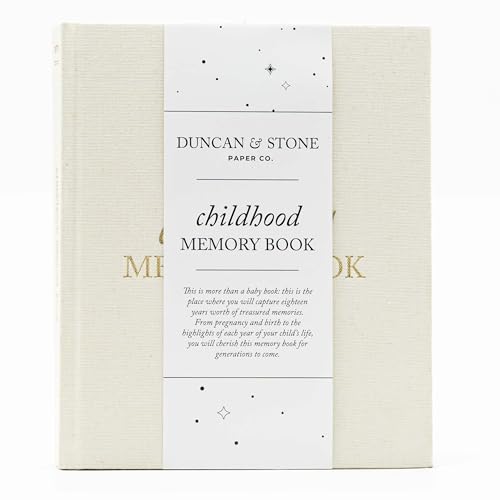 Image of Childhood Memory Book - Elegant Memory Book For Kids Till Age 18 W/Guided Prompts, Space for Photos & More - Childhood Memory Journal (175 Pages, Cream)