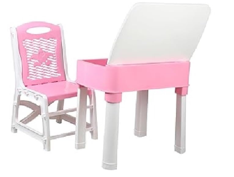 RISEM INTERNATIONAL Study Table & Chair Set for Boys and Girls with Small Box Space for Pencils and Other Stationery Plastic Study Table (2-6 Years) (Pink)-picture-17