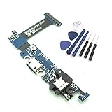 enoaFIX Dock Connector kompatibel mit Samsung Galaxy S6 Edge G925F Ladebuchse Micro USB Flex Kabel Home Button Port Mikrofon + Werkzeug Set