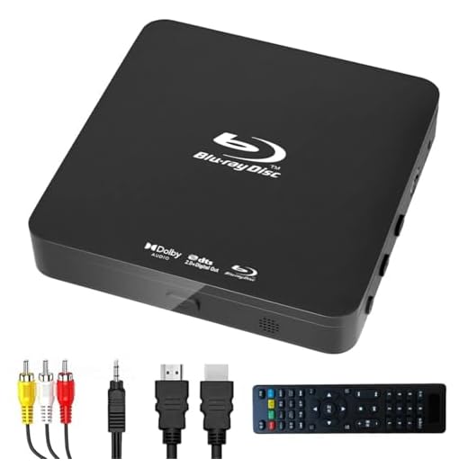 Didar Blu Ray DVD Player, Ultra Mini 1080P Blue Ray Disc Player Home Theater Play All DVDs and Region A 1 Blu-Rays, Support Max 128G USB Flash Drive + HDMI/AV Output + Built-in PAL/NTSC with Cables
