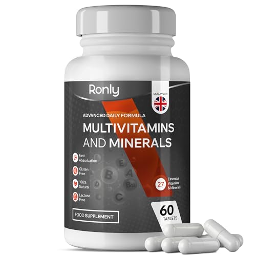 Ronly Multivitamins & Minerals Tablets — One A Day Advanced Daily Formula | 16 Essential Vitamins & Minerals | Immune & Energy Support | Vegan, Gluten Free & Lactose Free | No GMO