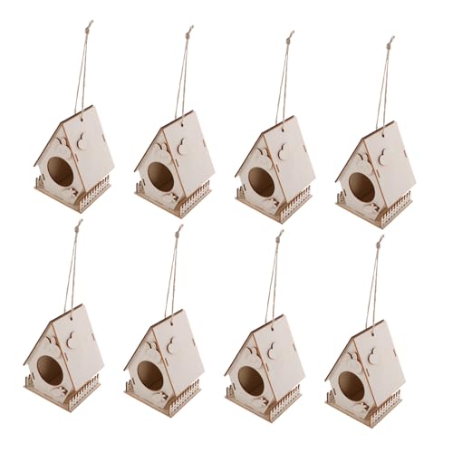 VANZACK 8 Kit Casa Uccelli in Legno da Dipingere per Casetta Appendibile Resistente alle Intemperie per Attività Creative Progetti Estivi e Decorazioni Educative