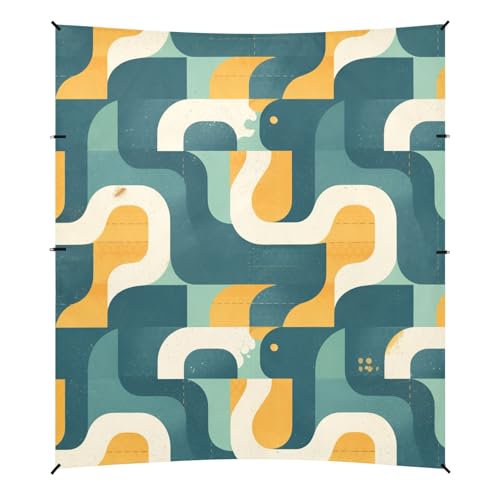 Snake Print Style Slateblue Beach Cabana Tent UPF50+ Protection Easy Setup Large Sun Shelter with Sandbags & Sand Shovel for Backyard, Grassland, Park