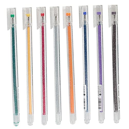 menolana 16 canetas marcadoras de gel com glitter para scrapbook faça você mesmo, desenho, pintura,