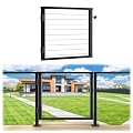 Muzata Aluminium Deck Gate 36 1/32''L X 32 13/32" H Black Only for PS02 36" Flat Top Cable Railing Posts Deck Gate Outdoor Safety Steady for Kids & Pets, DG01 BPA