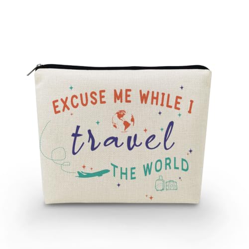 YULUENZE World Travel Print Small Cosmetic Bag