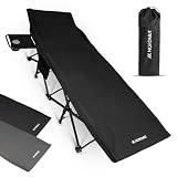 NORDMUT® Cama de Camping Plegable con colchón cómodo – Estable con Capacidad de hasta 200 kg – Cama Plegable Premium para Invitados, con Soporte)