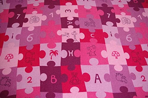 Dywan puzzle fioletowy 100 x 250 cm