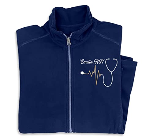 Women's Nurse Full-Zip Custom Jacket Lightweight Embroidered Nurse Jacket Medical Nursing Jacket Navy