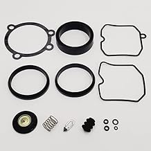 13-Piece Deluxe Keihin CV Carburetor Rebuild Kit for 1990+ Harley Big Twin & 1988+ Sportster XL w/Gaskets, Rings, Manifold to Carb Seals, Accelerator Pump Seal, Viton Needles, Float Spring & Boot