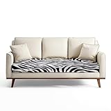 Xorudoydet Zebra Stripe Pattern Couch Cushion Covers, Spandex Sofa Cover Modern Cushion Couch Sofa Slipcovers Super Stretch Seat Cushion Sofa Cover with Elastic Bottom, L