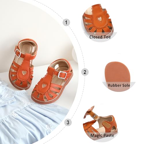 Image of Otter MOMO Girls Open Toe Princess Flat Sandals with Comfort Sole Summer Sandals